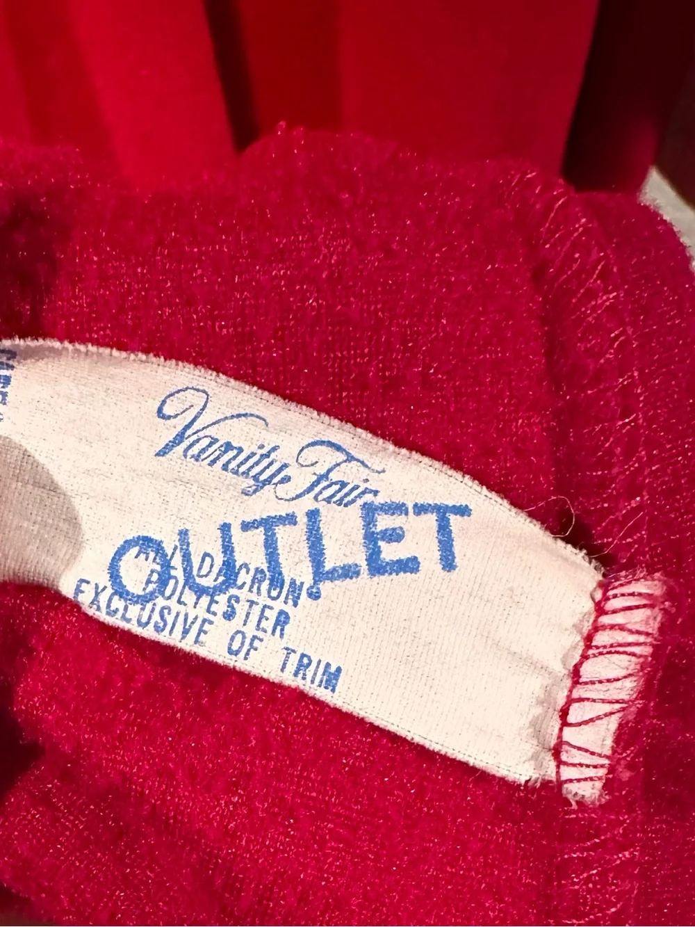 Vintage 70s/80s Vanity Fair Zip-Front Velour Hostess Loungewear size XXL